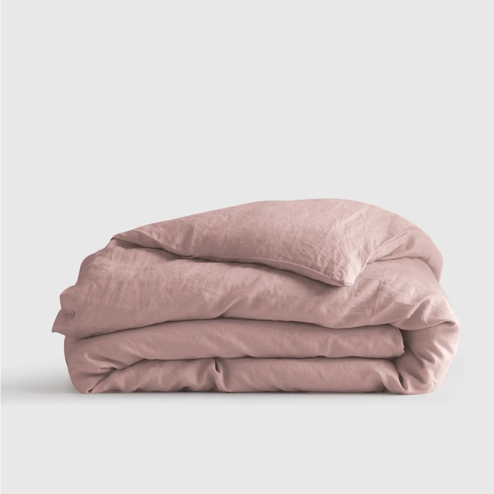 Quince Linen Duvet Cover in dusty mauve